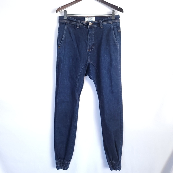 MEN'S Golden Denim Jeans Drop Crotch Stretch Denim Joggers 34 Style# GDJR5PKT - Picture 4 of 8